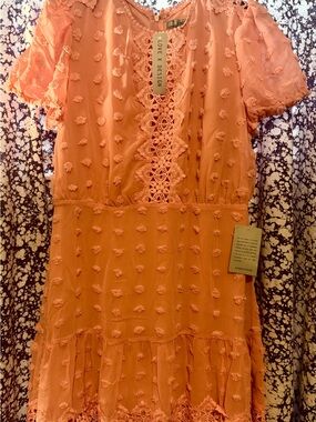 Love By Design Pink Mini Dress with Crochet Trim